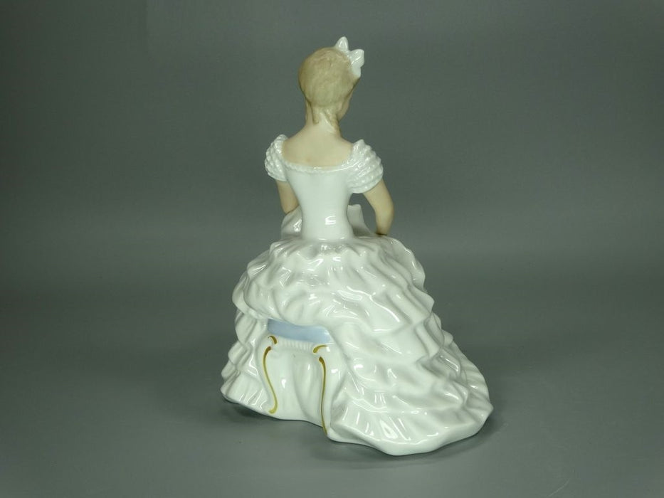 Original Wallendorf Art Sculpture Vintage White Ballerina Girl Porcelain Figure #Ru190