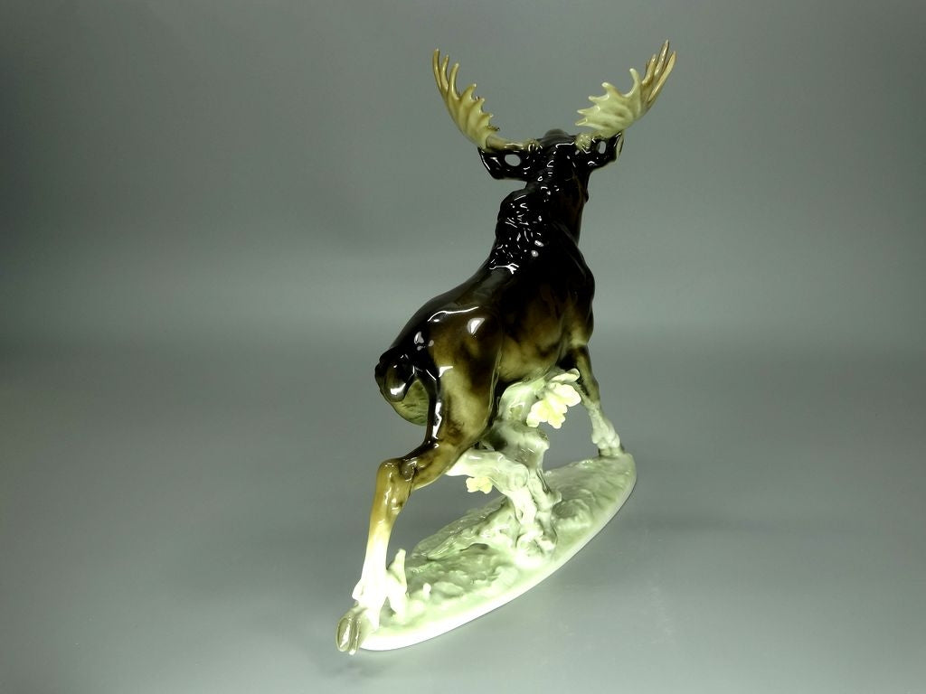 Vintage Running Elk Porcelain Figurine Original Hutschenreuther Art Sculpture Decor #Ru848