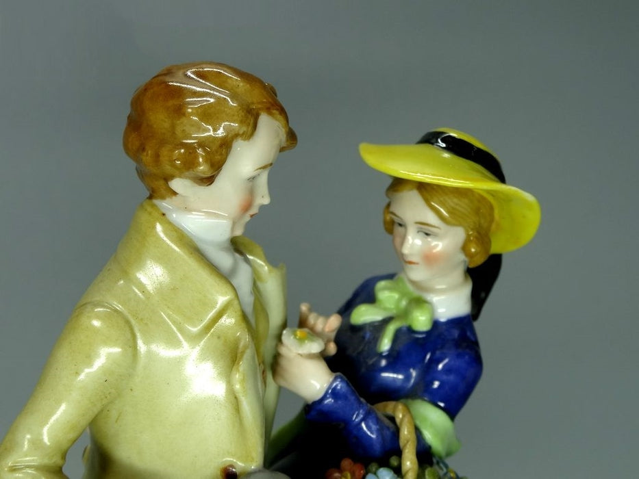 Antique Elegant Couple Original Muller & Co Porcelain Figure Art Sculpture Decor #Ru395