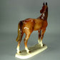 Antique Brown Horse Porcelain Figurine Original Katzhutte 20th Art Sculpture Dec #Ru949