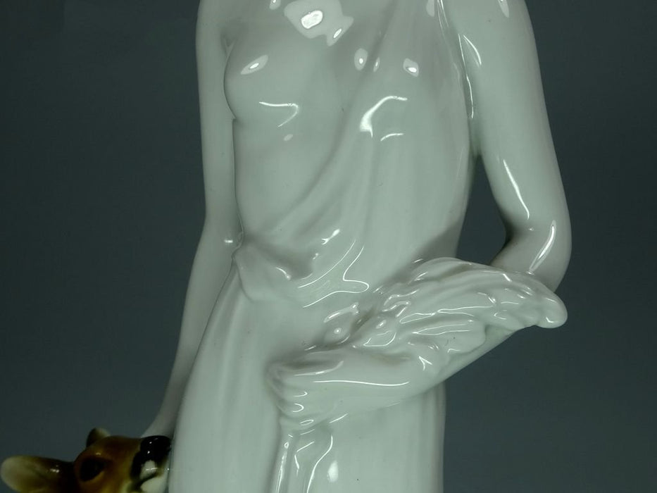 Vintage Lady With Deer Porcelain Figurine Original Rosenthal 20th Art Sculpture Dec #Ru880