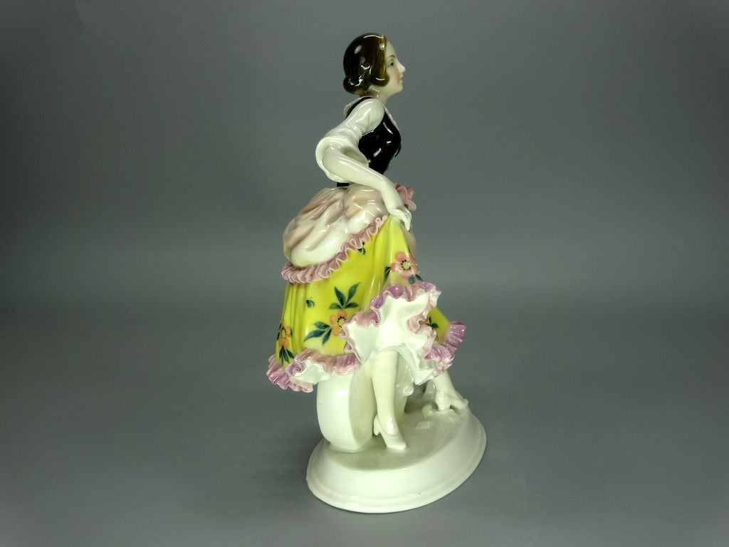 Antique Girl & Guitar Porcelain Figurine Original KARL ENS Art Sculpture Decor #Ru850