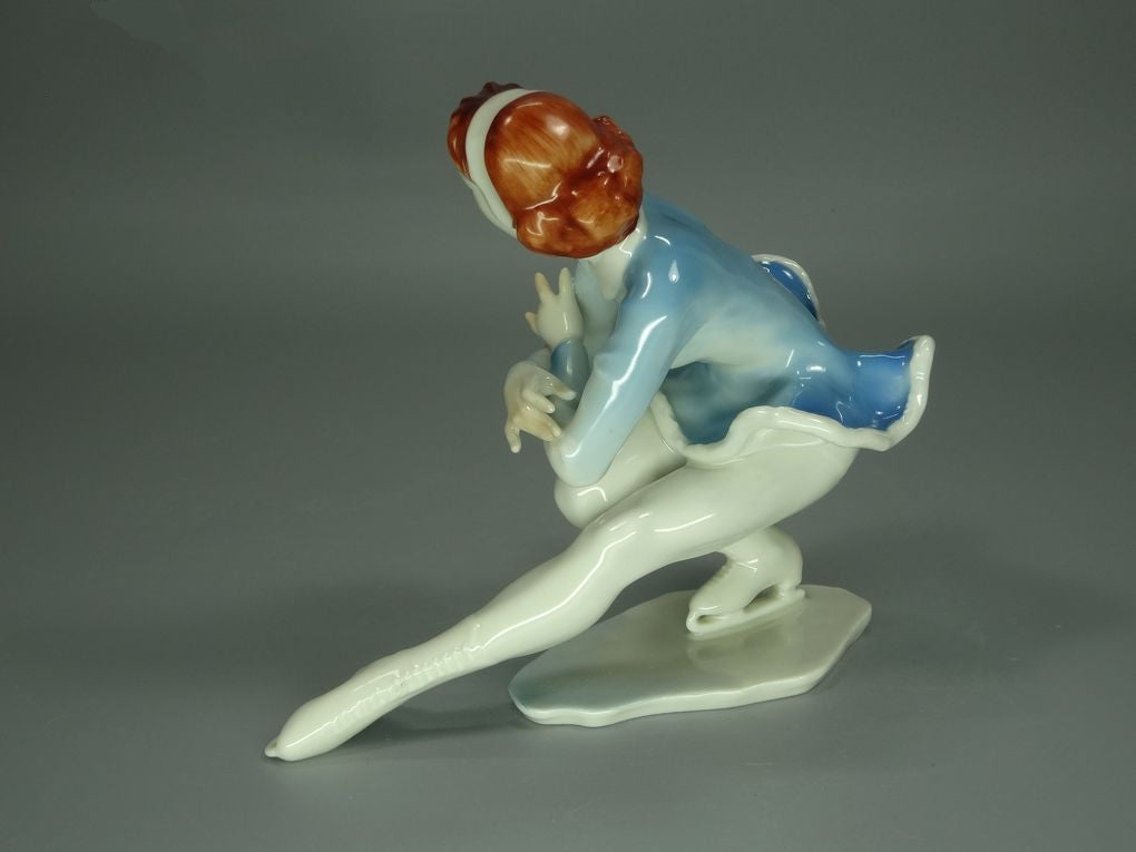 Vintage Skater Lady Porcelain Figurine Original Hutschenreuther Art Sculpture Decor #Ru821