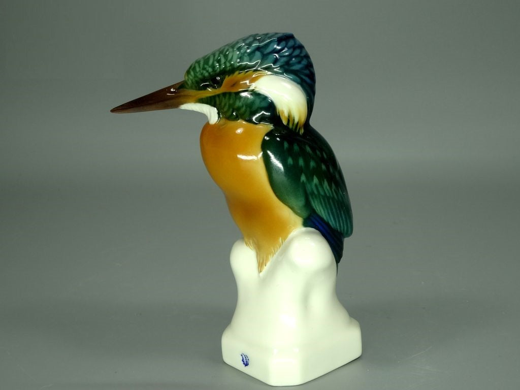 Vintage Kingfisher Bird Porcelain Figure Original Nymphenburg Art Sculpture Gift #Ru315