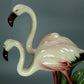 Antique Pair Of Flamingos Porcelain Figure Original Keramos Art Sculpture Decor #Ru321