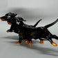 Vintage Running Dachshunds Black Dogs Porcelain Figure Goebel Germany Sculpture #Ru143