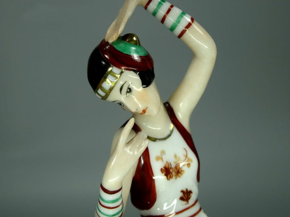 Antique Dance Lady Porcelain Figurine Original Galluba & Hofmann Art Sculpture Decor #Ru775