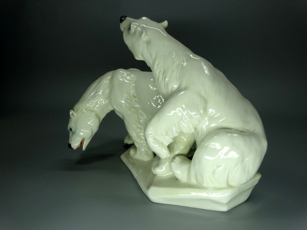 Antique Polar Bears Porcelain Figurine Original KARL ENS Art Sculpture Decor #Ru782