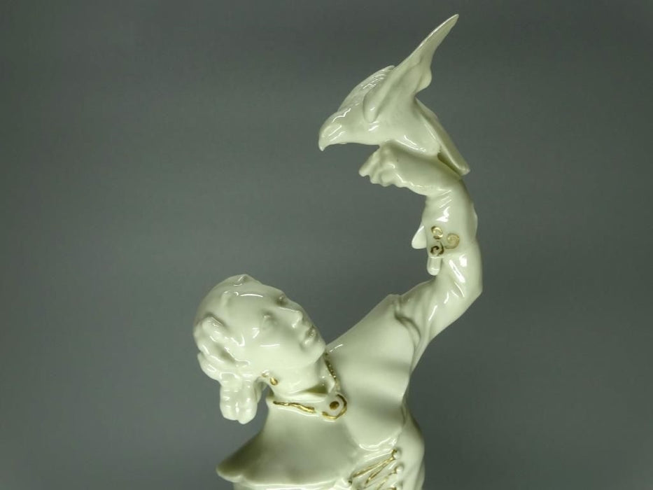Vintage Hunters With Falcon Porcelain Figure Hutschenreuther Art Sculpture Decor #Ru133