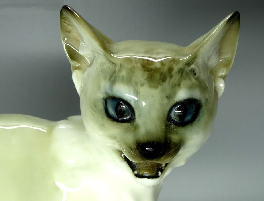 Vintage Siamese Cat Porcelain Figurine Hutschenreuther Germany 1939-1945 Decor #Ru38