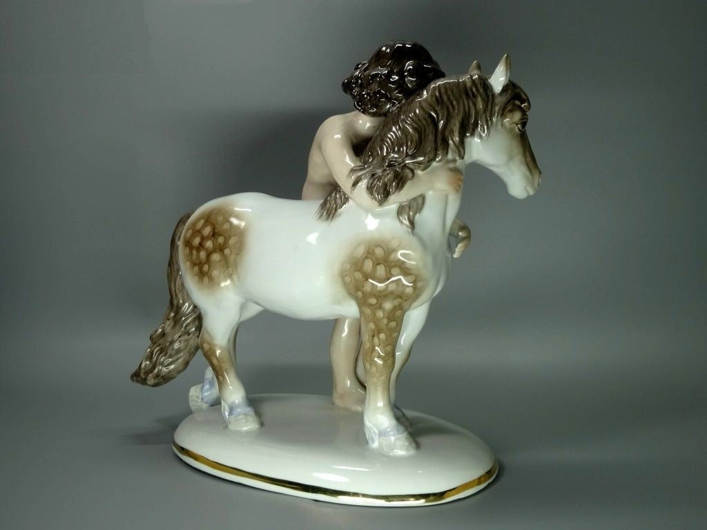Vintage Girl And Pony Porcelain Figurine Original Rosenthal Art Statue Decor #Ru625
