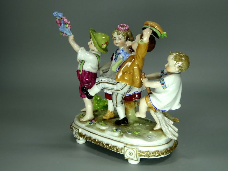 Antique Shrovetide Children Porcelain Figurine Original SHROVETIDE Art Sculpture Decor #Ru678