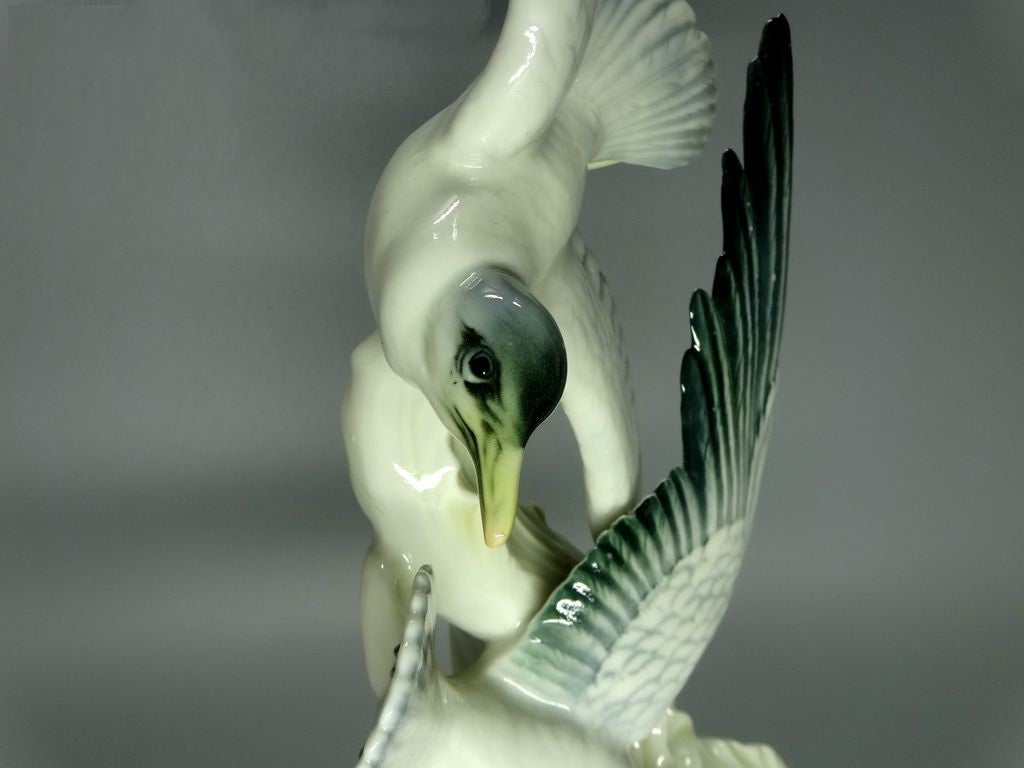 Antique Seagulls Birds Porcelain Figurine Karl Ens Germany Art Sculpture Decor #Ru159