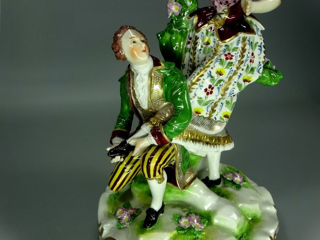 Antique Slipper Porcelain Figurine Original GOTHA 18TH Romantic Art Statue Decor #Ru645