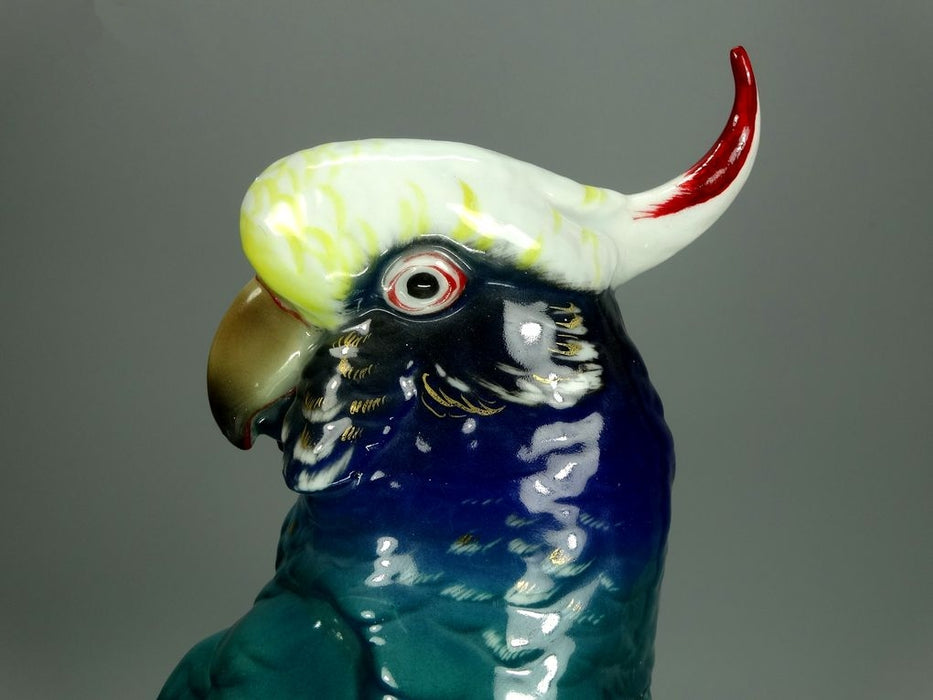 Antique Big Motley Cockatoo Porcelain Figurine Original KARL ENS Art Sculpture #Ru701