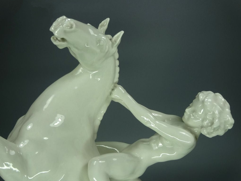 Vintage Nude Lady On Horse Porcelain Figurine Original Hutschenreuther Art Sculpture #Ru714