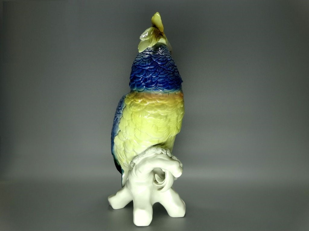 Vintage Blue Cockatoo Porcelain Figurine Original Karl Ens Art Sculpture Decor #Ru286