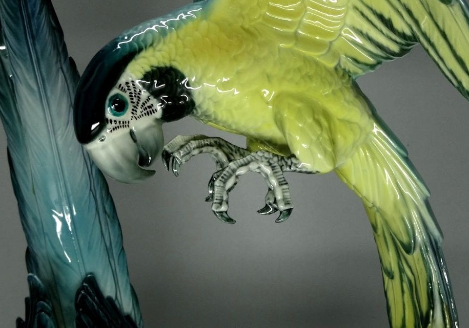 Vintage Pair Cockatoo Birds Porcelain Figurine Kaiser Germany 1960 Art Decor #Ru48