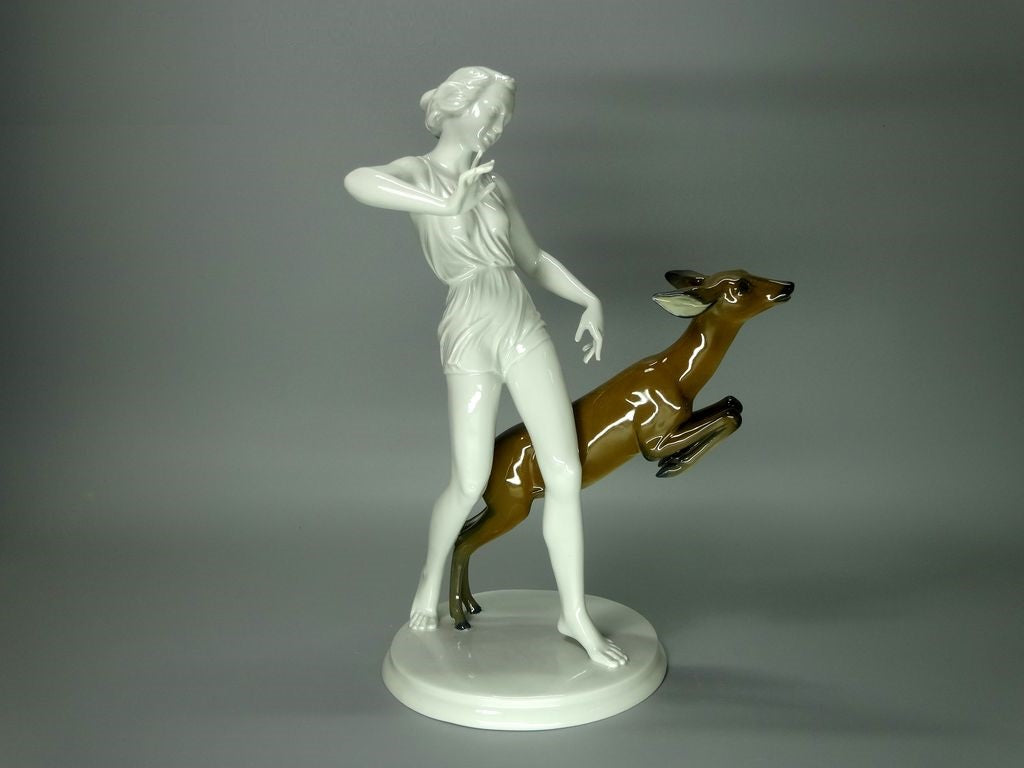 Vintage Artemis Deer Lady Original Rosenthal Porcelain Figure Art Sculpture Gift #Ru298