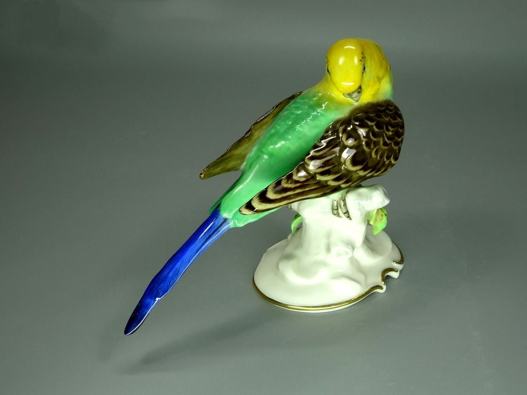 Antique Parrot Porcelain Figurine Original Hutschenreuther Art Sculpture Decor #Ru851