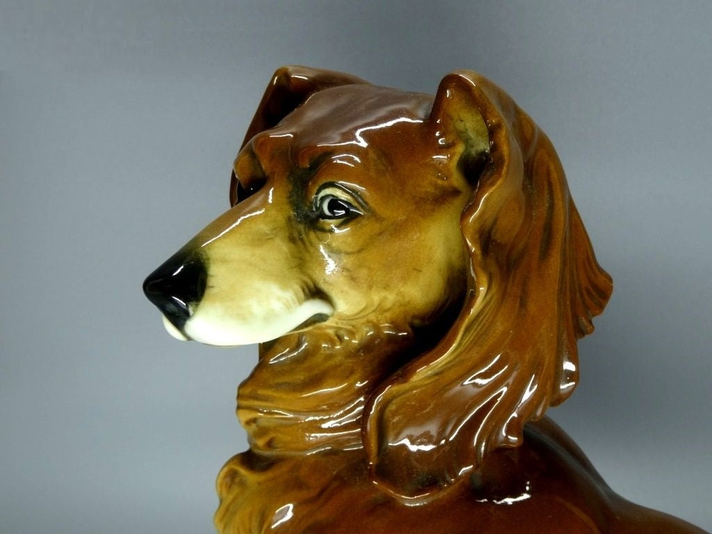Antique Dachshund Doge Porcelain Figurine Karl Ens Germany 1920 Sculpture Decor #Ru61