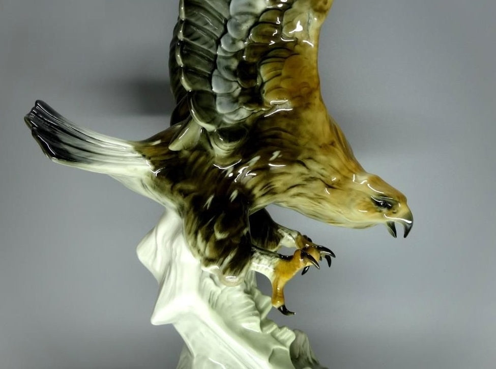 Vintage Large Eagle Porcelain Figurine Original Hutschenreuther Art Sculpture Decor #Ru689