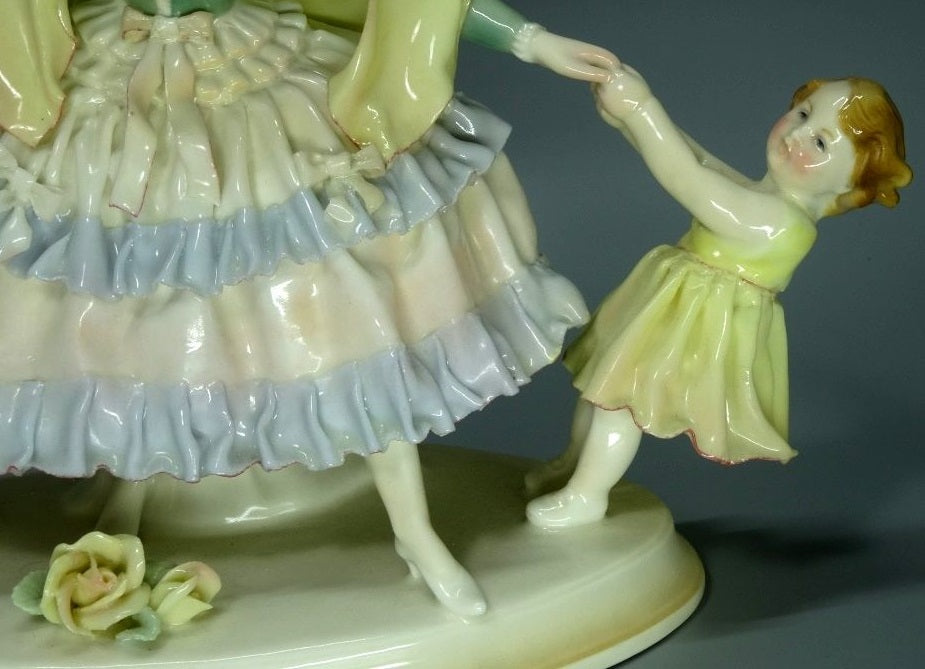 Antique Nice Mother & Girls Porcelain Figurine Karl Ens Maternity Art Decor #Ru70