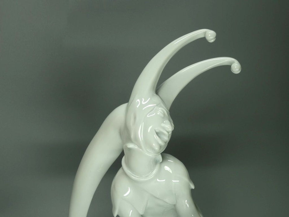 Vintage Merry Harlequin Porcelain Figurine Original Volkstedt Ar Sculpture Decor #Ru245