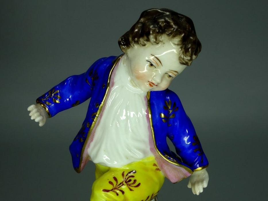Antique Pair Of Original Porcelain Children Figurines 19th Samson Statue #Ru652