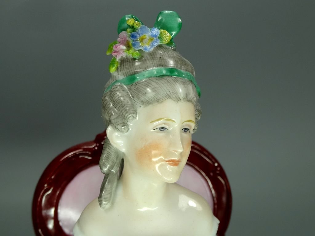 Vintage Lady On Armchair Porcelain Figurine Original Muller&Co 20th Art Sculpture Dec #Ru879