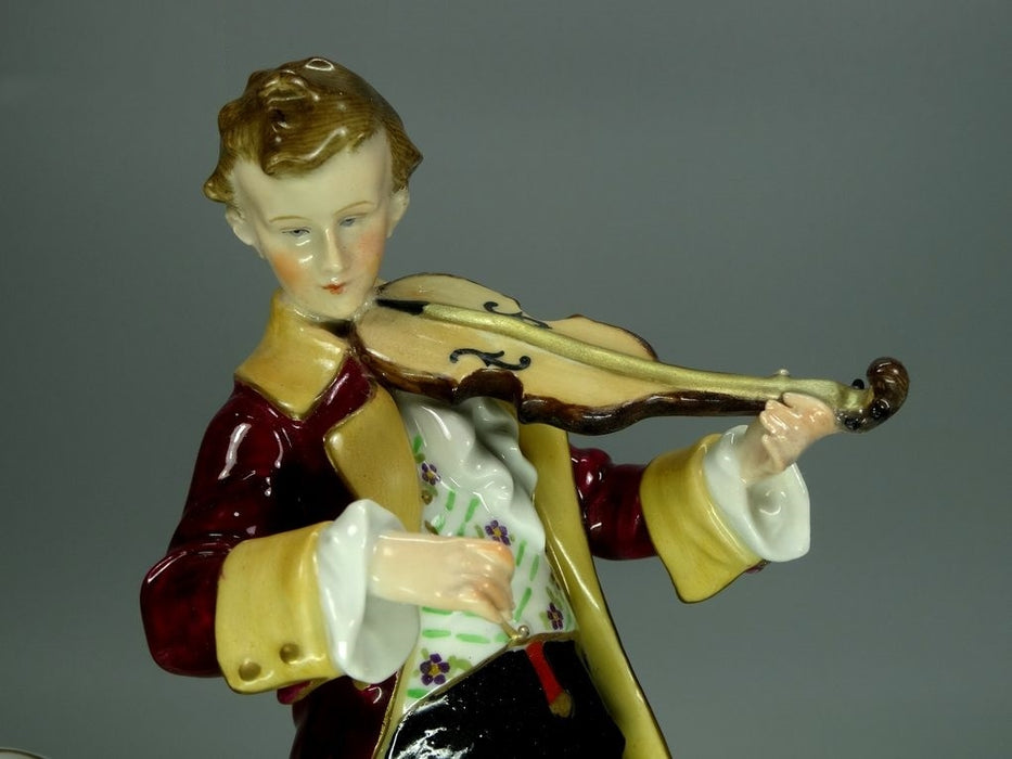 Antique Violinist Porcelain Figurine Original Muller&Co Art Sculpture Decor #Ru680