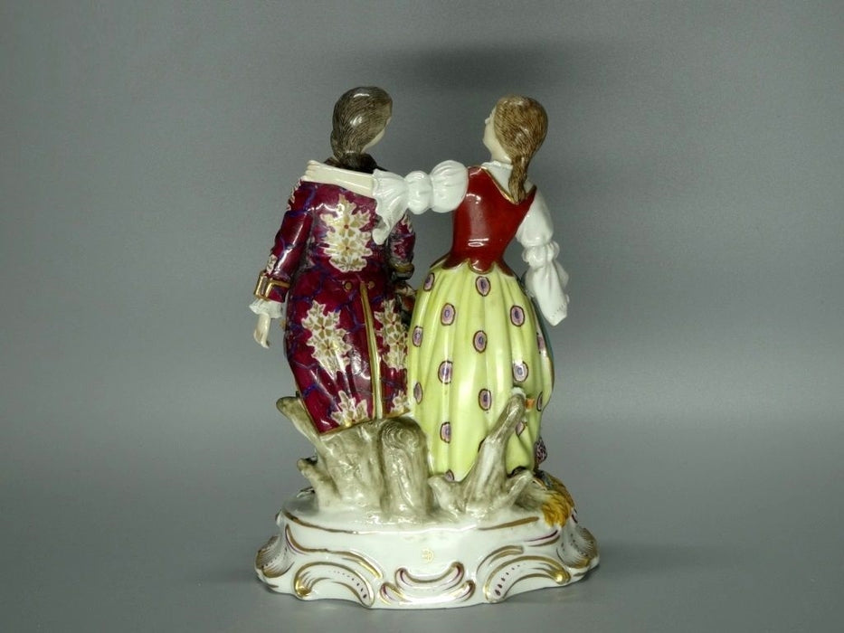 Antique Cute Harvesting Couple Porcelain Figurine Samson France 1880 Decor #Ru87