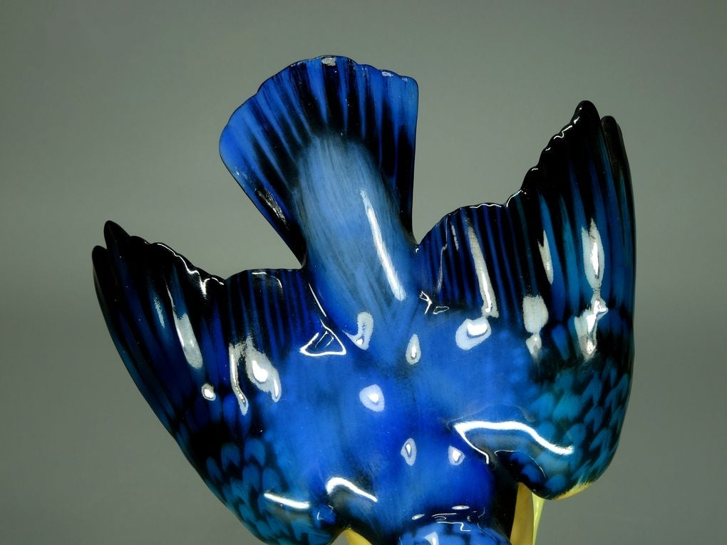 Vintage Kingfisher Bird Porcelain Figurine Original Hutschenreuther Art Sculpture #Ru741