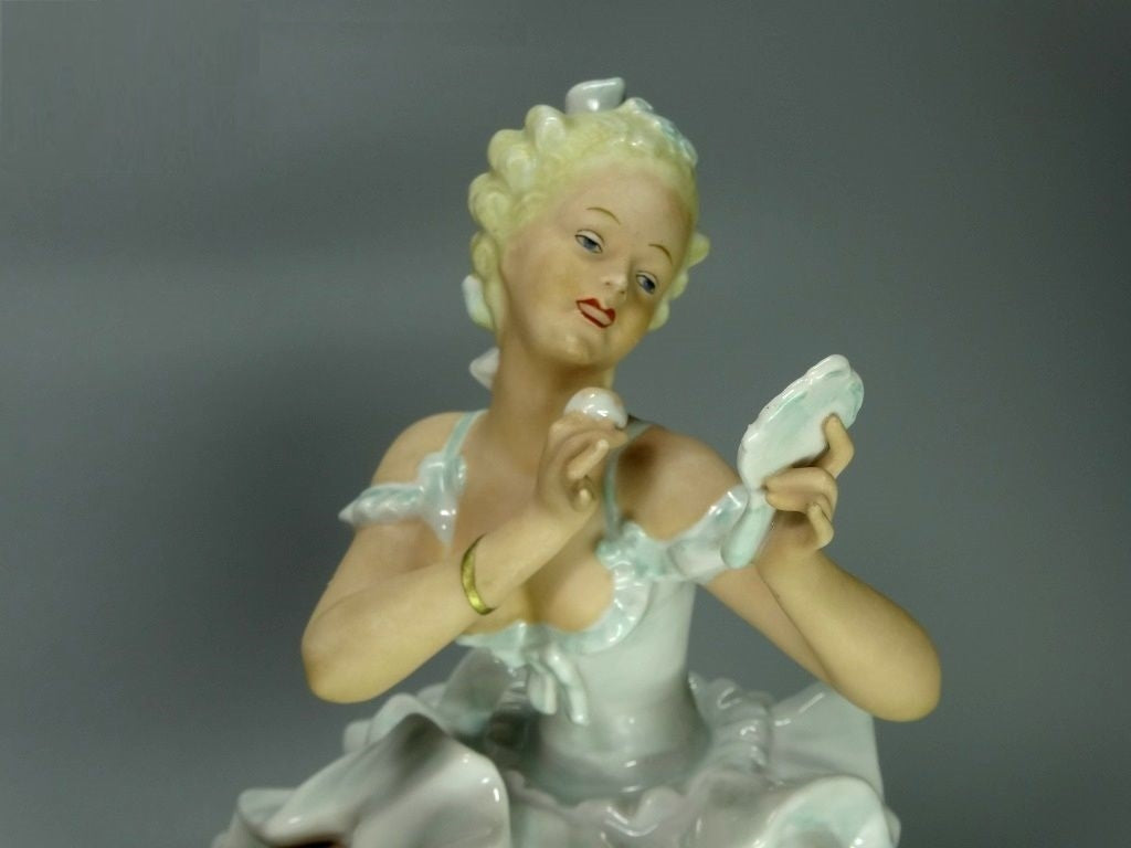 Vintage Ballerina Makeup Original Schaubach Kunst Porcelain Figure Art Sculpture #Ru472