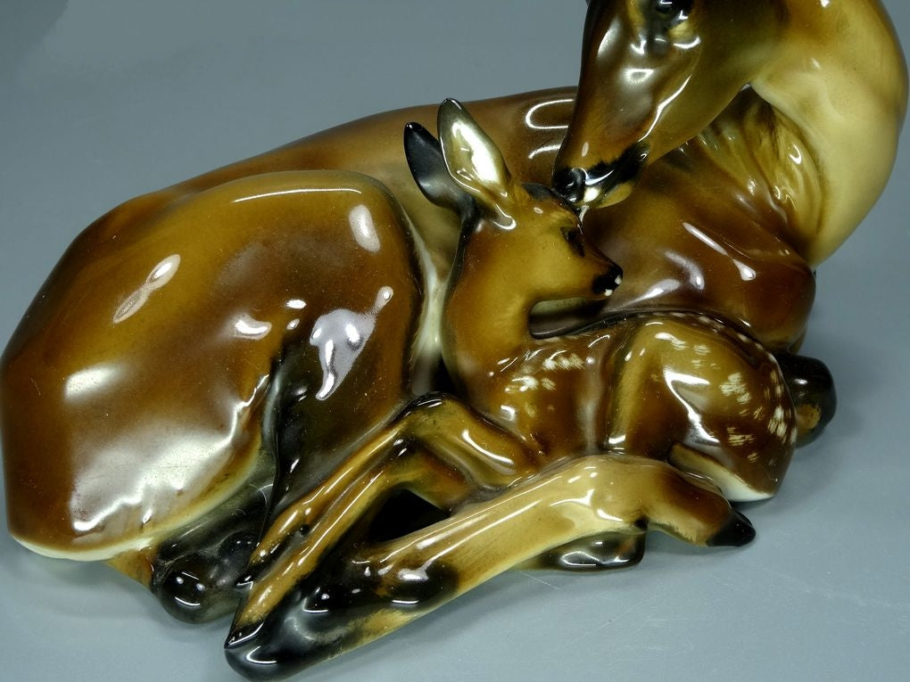 Vintage Deer With Mother Porcelain Figurine Original Rosenthal Art Sculpture Decor #Ru722
