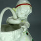 Antique Rabbit In Basket Porcelain Figurine Original Katzhutte 20th Art Sculpture Dec #Ru898