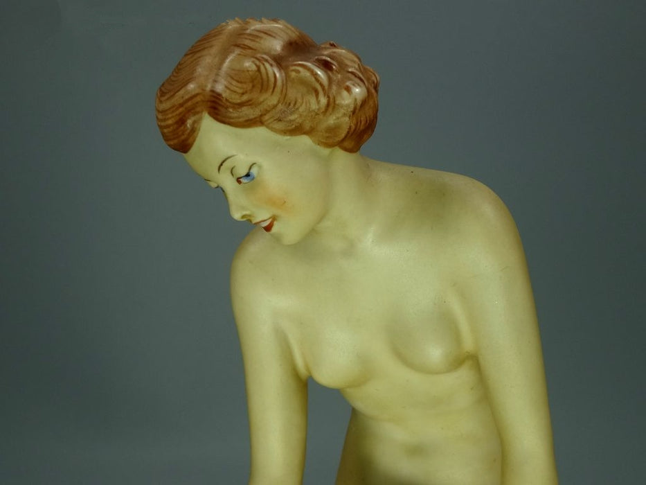 Vintage Bather Nude Porcelain Figurine Original Royal Dux 20th Art Sculpture Dec #Ru907
