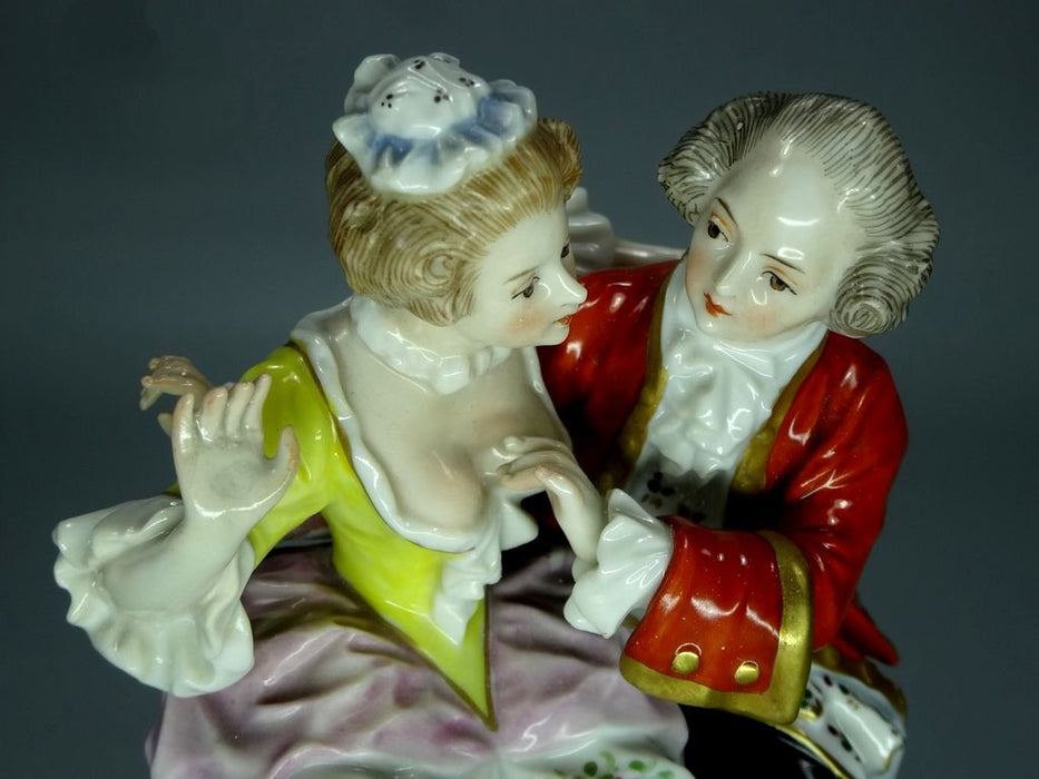 Antique Handy Love Porcelain Figurine Original Volkstedt 20h Art Sculpture Dec #Ru929
