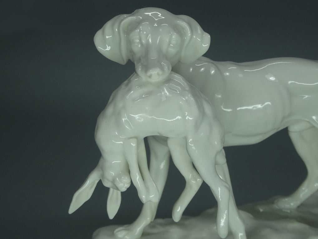 Antique Dog Hunt Porcelain Figurine Original Nymphenburg 19th Art Sculpture Decor #Ru788