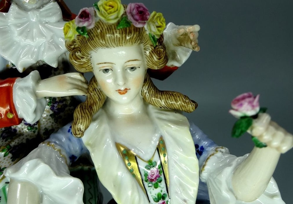 Antique Spring Romance Porcelain Figurine Original Muller & Co 20th Art Sculpture Dec #Ru951