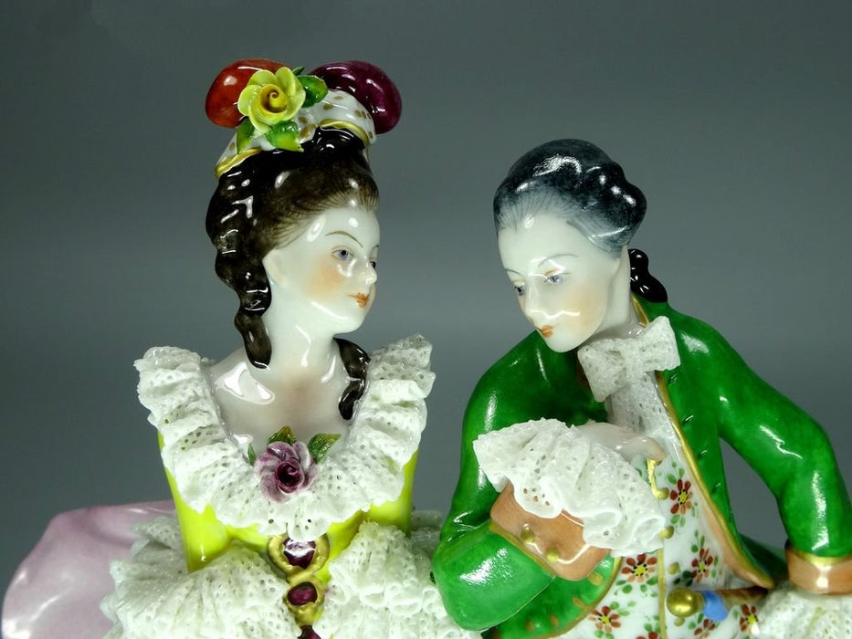 Antique Love Walk Porcelain Figurine Original VOLKSTEDT20th Art Sculpture Dec #Ru918