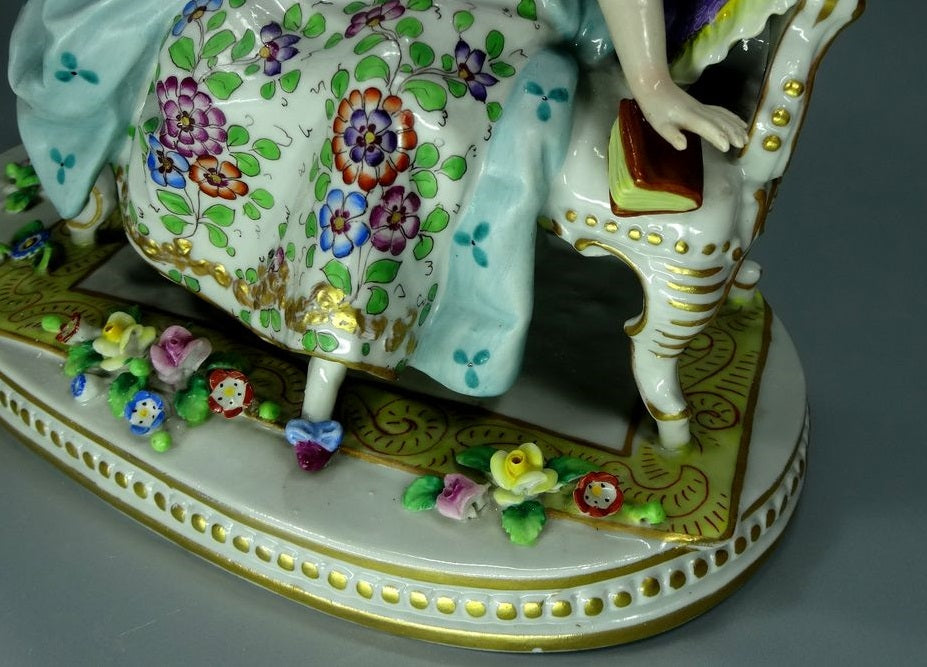 Vintage Love In The Ear Porcelain Figurine Original Sitzendorf Art Statue Decor #Ru640