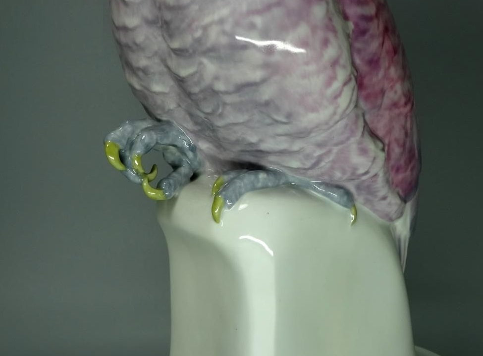 Antique Pink Cockatoo Porcelain Figurine Karl Ens Original Art Sculpture Decor #Ru163