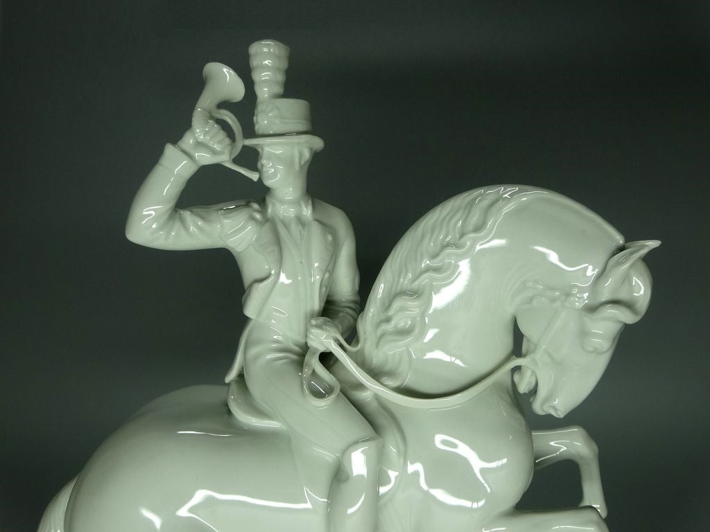 Antique Bugler Man On Horse Porcelain Figurine Original Rosenthal Art Sculpture #Ru682