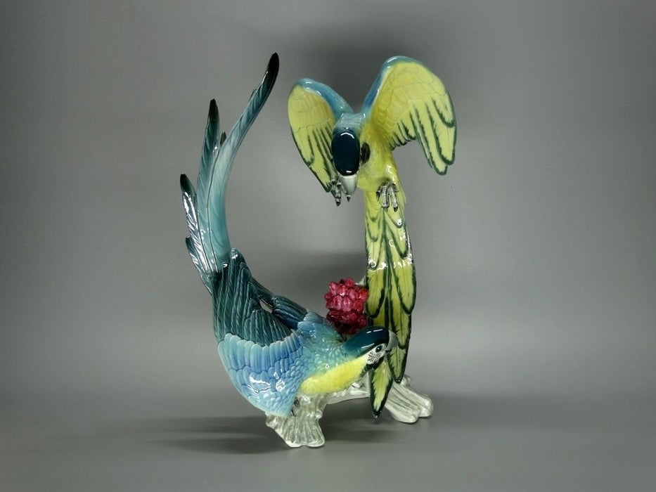 Vintage Pair Cockatoo Birds Porcelain Figurine Kaiser Germany 1960 Art Decor #Ru48