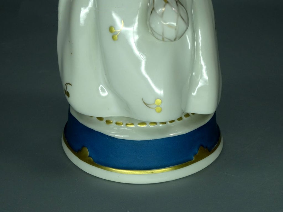 Antique Girl With Butterfly Porcelain Figurine Original Katzhutte 20th Art Sculpture Dec #Ru892