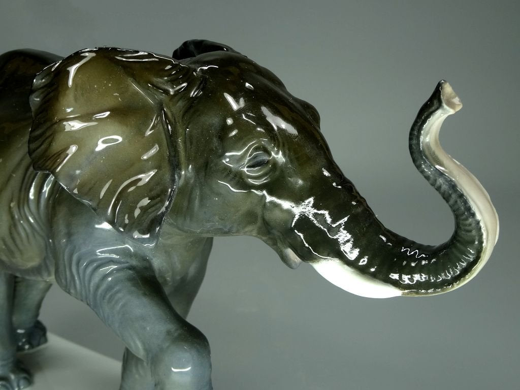 Antique Elephant Porcelain Figurine Original Rosenthal 20h Art Sculpture Dec #Ru924