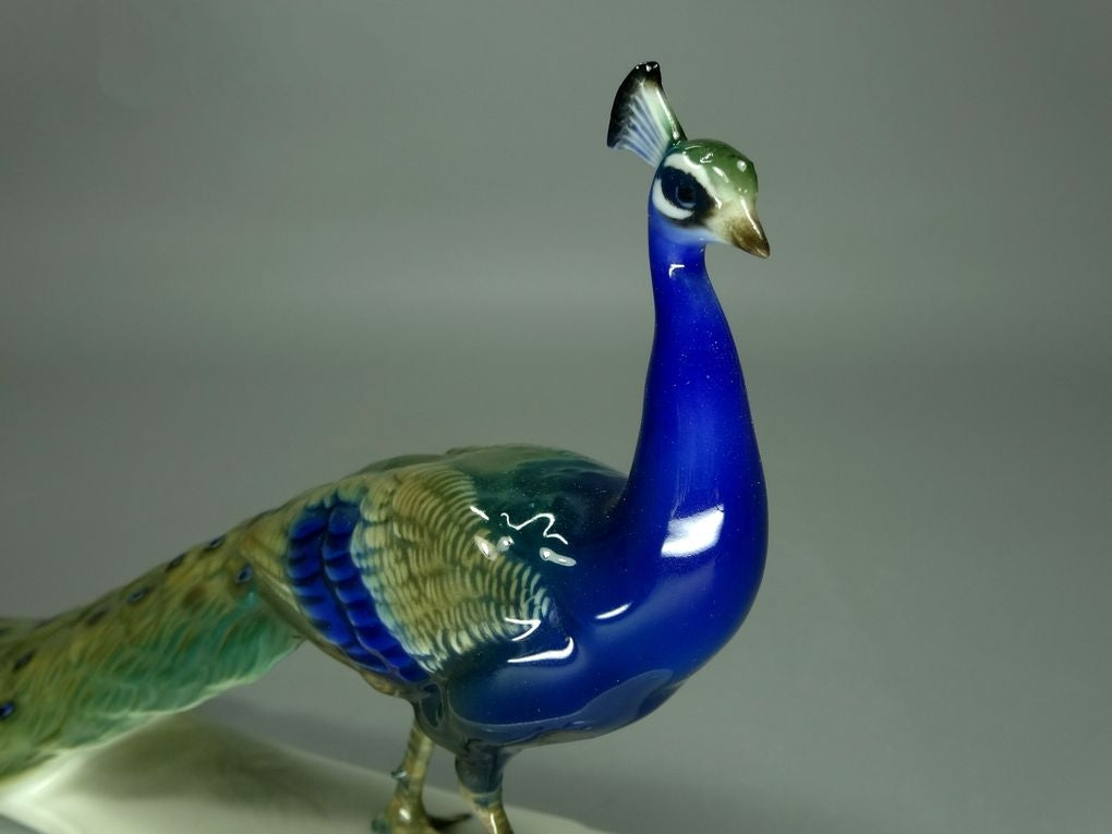 Vintage Peacock Bird Porcelain Figurine Original Rosenthal Art Sculpture Decor #Ru746