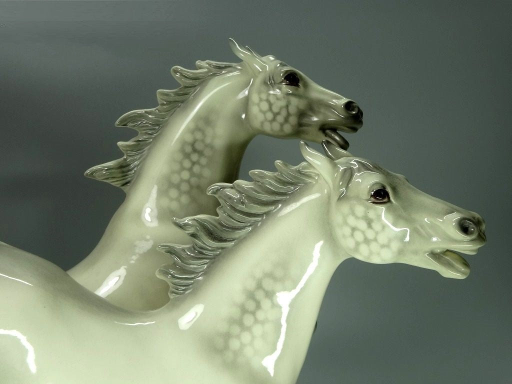 Vintage Wild Running Horses Original CORTENDORF Porcelain Figurine Art Sculpture #Ru528