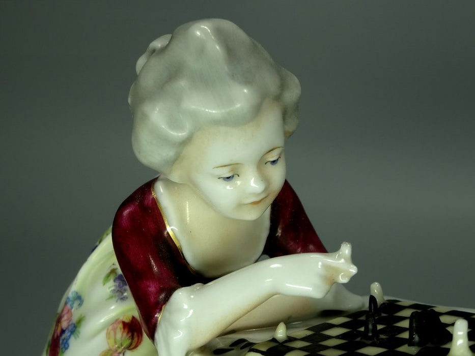 Antique Rare Chess Game Original Wilhelms Feld Porcelain Figure Art Statue Decor #Ru554